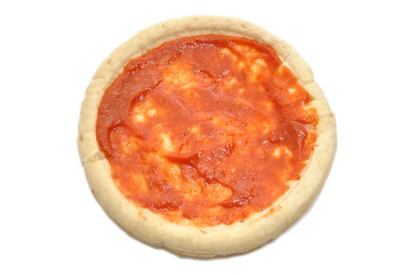 Pizza Crust with Tomato Sauce — Stock Photo, Image
