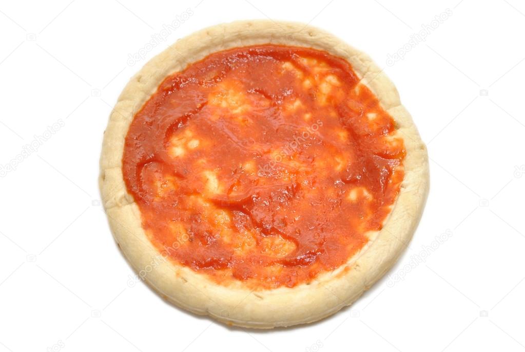 Pizza Crust with Tomato Sauce — Stock Photo © bandd 42008703