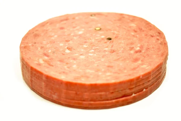 Cota em fatias Salame Deli Carne — Fotografia de Stock