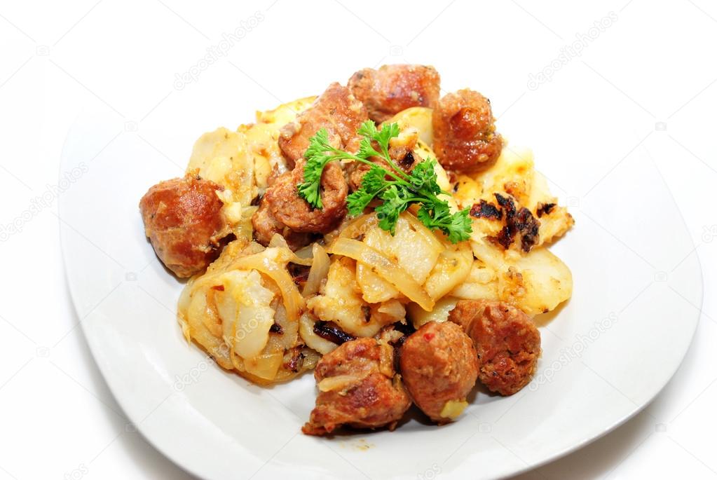 Delicious Sausage and Potatoes with Fresh Parsley