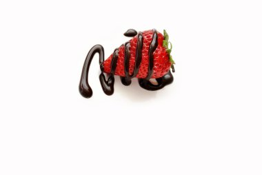 Drizzed Chocolate on a Fresh Strawberry clipart