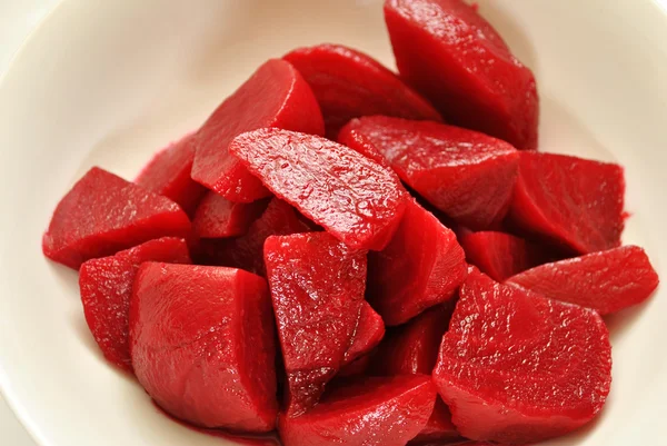 Healthy Cut Beets in a White Bowl — Stock Photo, Image
