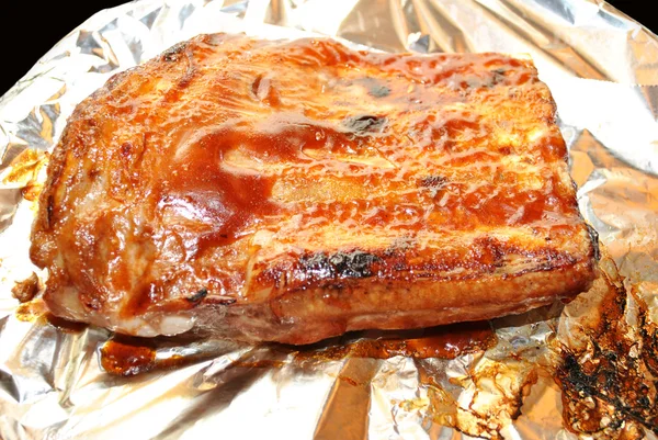 Baby Back Ribs Broiled with BBQ Sauce — Stock Photo, Image
