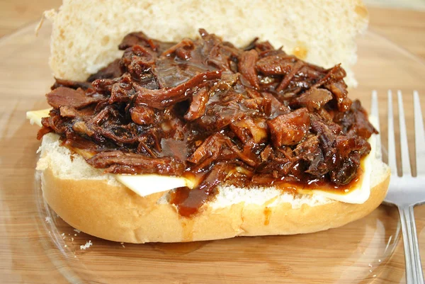 Juicy Pulled Pork Sandwich — Stock Photo, Image