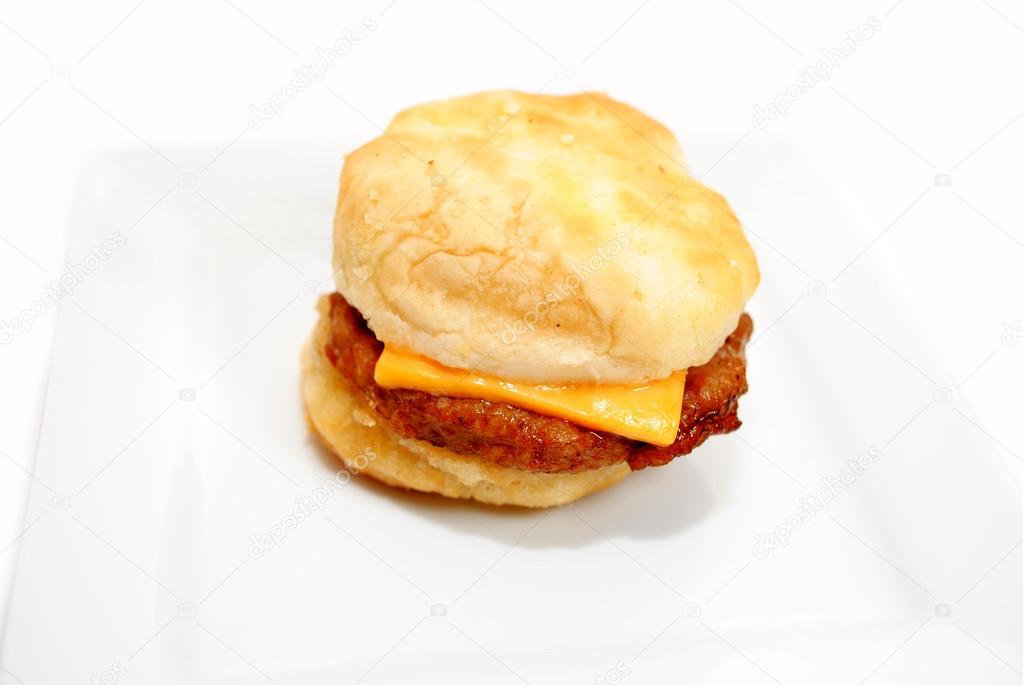 Biscuit Sandwich with Sausage and Cheese