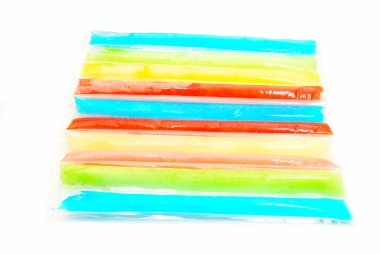 donmuş buz pop'ları beyaz izole