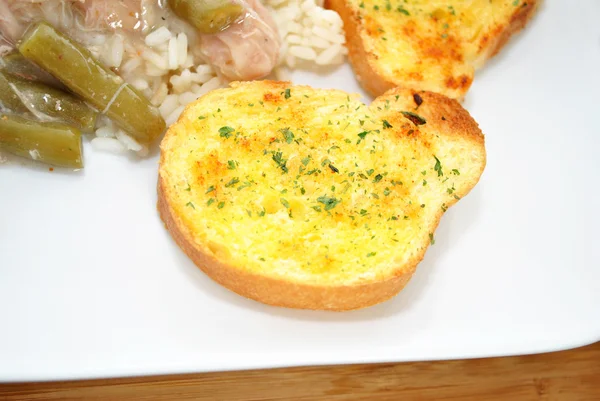 Garlic Bread Served as a Side Dish — Stock Photo, Image