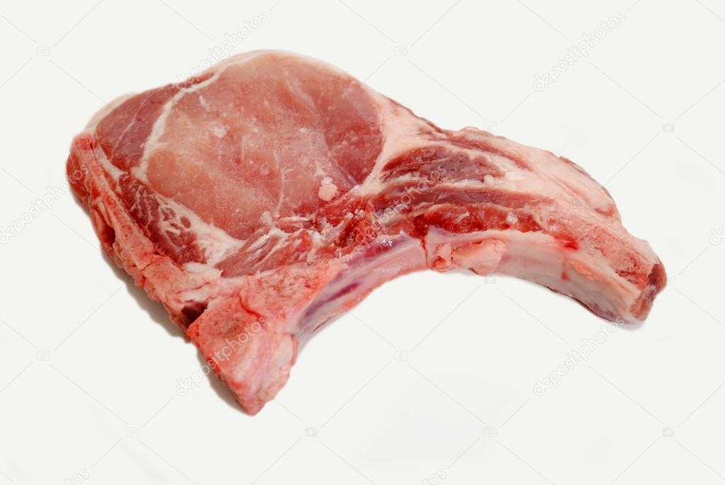 Fresh Bone-In Pork Chop Isolated Over White