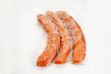 Three Hot and Spicy Sausage in a Storage Bag clipart