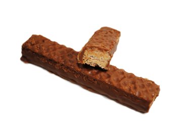 çikolata kaplı gofret ve fıstık ezmesi