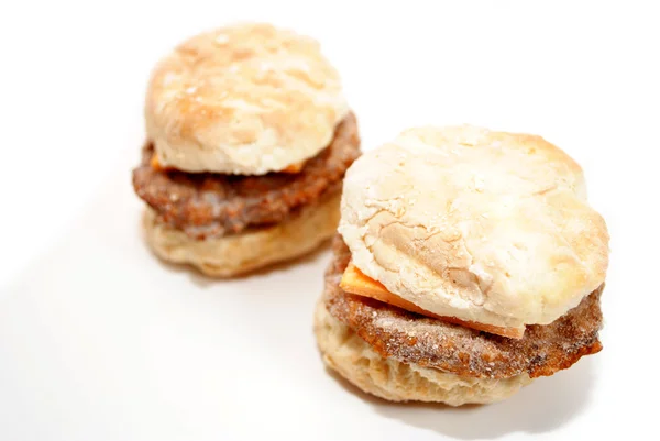 Dos embutidos congelados y sándwiches de queso —  Fotos de Stock