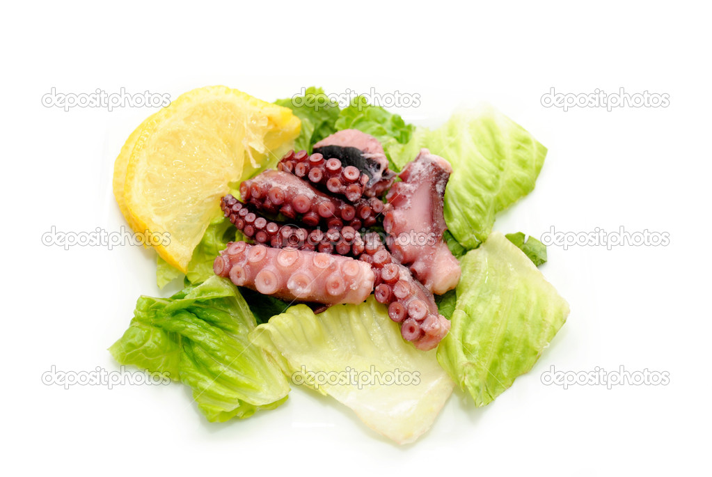 Appetising Octopus Tentacles with Lettuce and Lemon