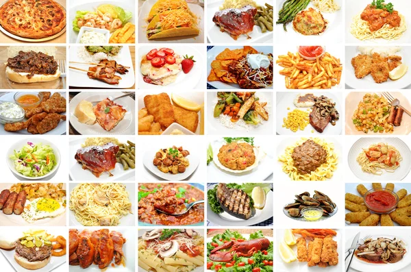 Éttermi étkezés kollázs — Stock Fotó