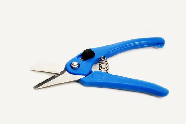 New Blue Plastic Cutting Shears Isolated — Stock Photo, Image