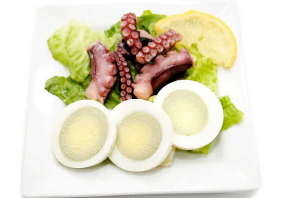 Sliced Hard Boiled Egg with Octopus — Stock Photo, Image