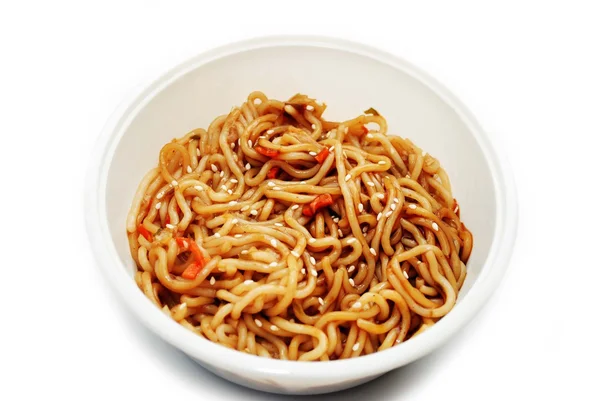 Oriental Noodles with Soy Sauce and Sesame Seeds — Stock Photo, Image