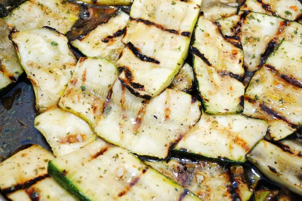 Sliced Grilled Zucchini with Spices and Herbs — Stock Photo, Image