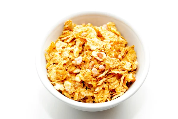 Cereales saludables de yogur hechos de copos de maíz y avena — Foto de Stock