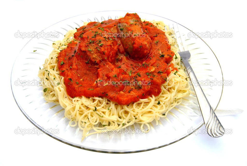 Plate of Spaghetti with Meat