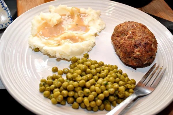 Mini Meat Loaf Meal Served on a White Plate — Stock Photo, Image