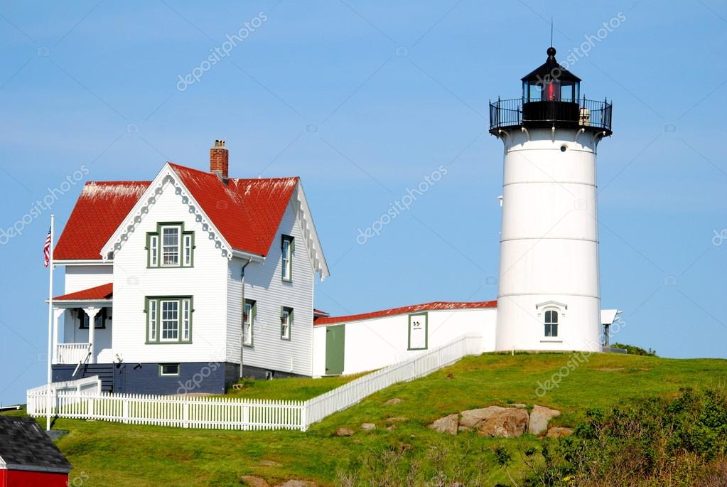 Close-Up of Cape Neddick Lighthouse, Maine, Usa