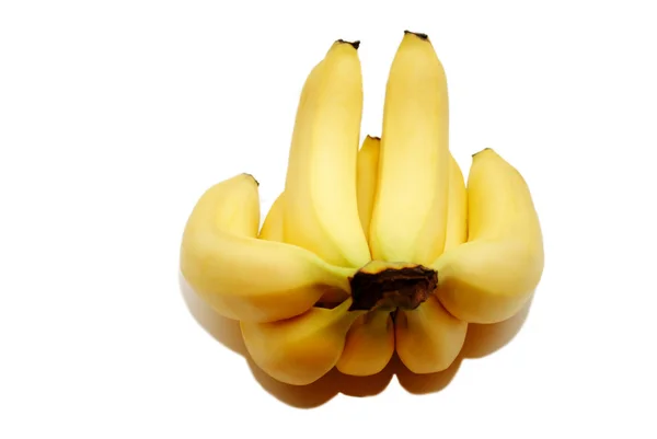 Banda čerstvých organických banánů na bílém pozadí — Stock fotografie