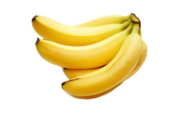 Kilka świeżych bananów organicznych na biały — Zdjęcie stockowe