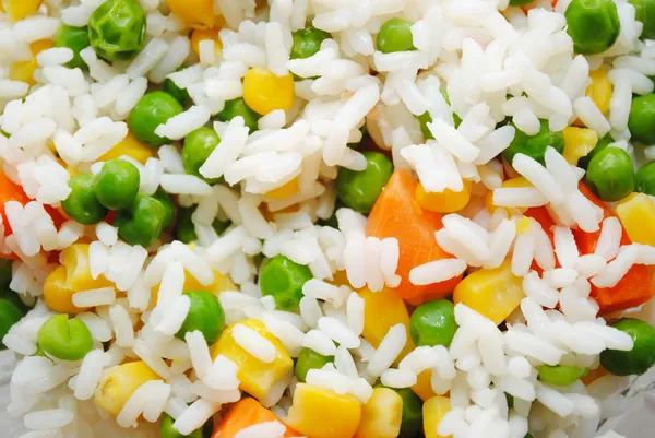 Background of Rice and Fresh Organic Vegetables — Stock Photo, Image