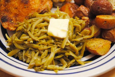 Fransız Yeşil Fasulyelerini Bir Yemek Parçası Olarak Kapatın