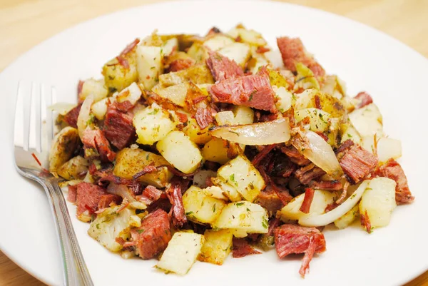 Homemade Corned Beef Hash — Stock Photo, Image