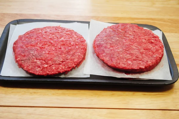 Fresh Cheeseburger Ingredients Lean Raw Ground Beef — Stock Photo, Image