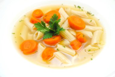 Vejetaryen Penne Sebze Çorbası Beyaz Kasede