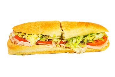 Büyük Hindi Sandviçi Beyazın Üzerinde İzole Edildi