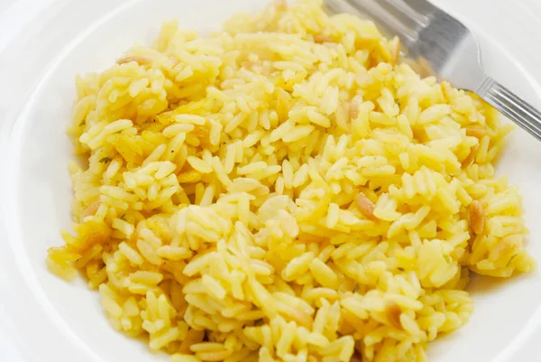 Bowl Herb Yellow Rice — Stock Photo, Image