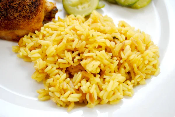 Bir Kase Herb Sarı Pirinç — Stok fotoğraf