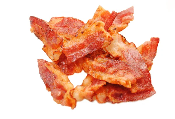 Kızarmış domuz pastırması Beyaz bir arka planda izole edildi
