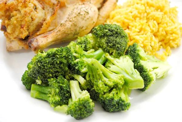 Närbild Ångkokt Broccoli Som Side Dish — Stockfoto