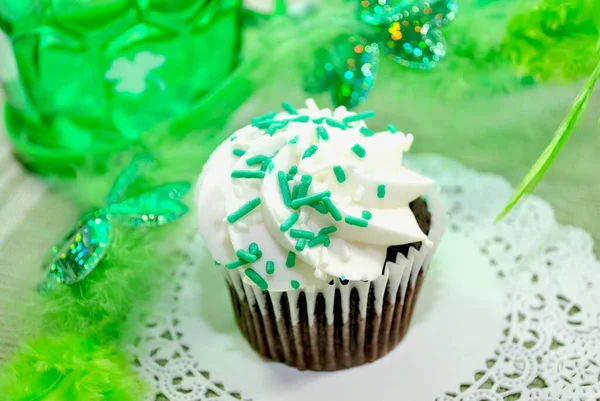 Sint Patrick Dag Cupcake — Stockfoto
