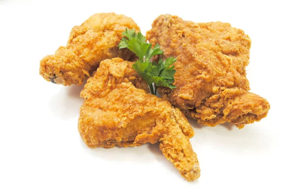 Crispy Fried Chicken White Background — Stock Photo, Image