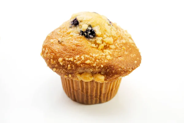 Ein Frisch Gebackener Blaubeer Muffin Auf Weißem Hintergrund — Stockfoto