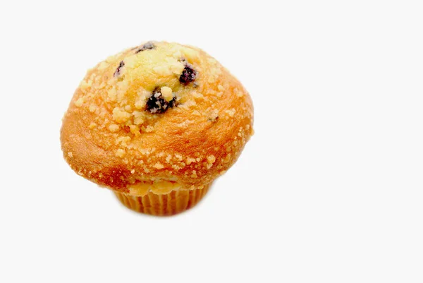 Fresh Baked Blueberry Muffin White Background — Stock Photo, Image