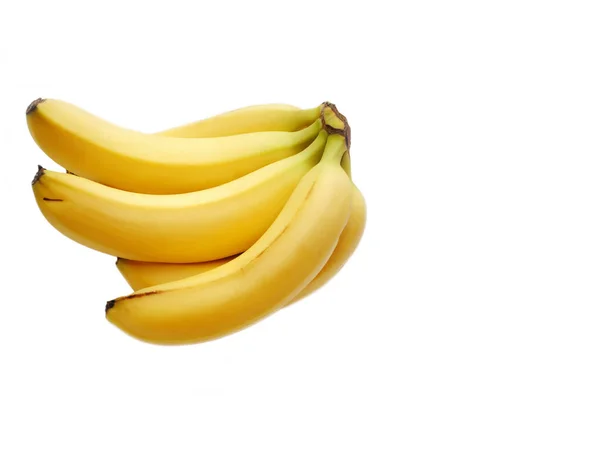 Ein Biologisches Bündel Bananen Isoliert Über Weiß Mit Kopierraum — Stockfoto