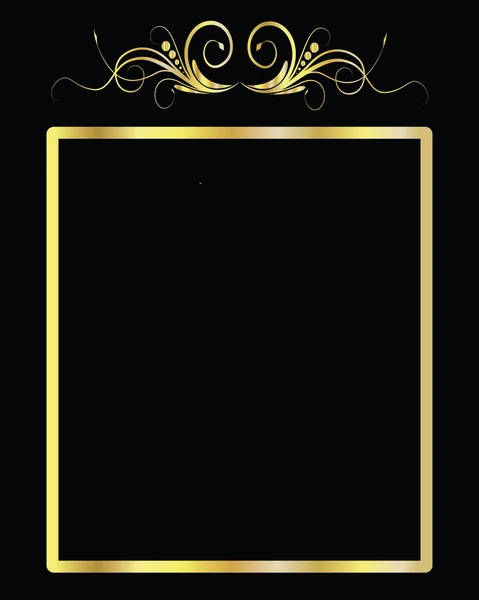 Vector Background Black Gold Elements Text Picture Box — Stock Vector