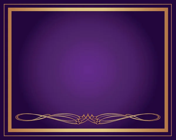 Marco Oro Elegante Fondo Vectorial Con Púrpura Para Boda Corporativo — Vector de stock