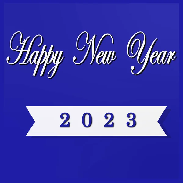 Vetor Feliz Ano Novo Sinal Azul 2023 — Vetor de Stock