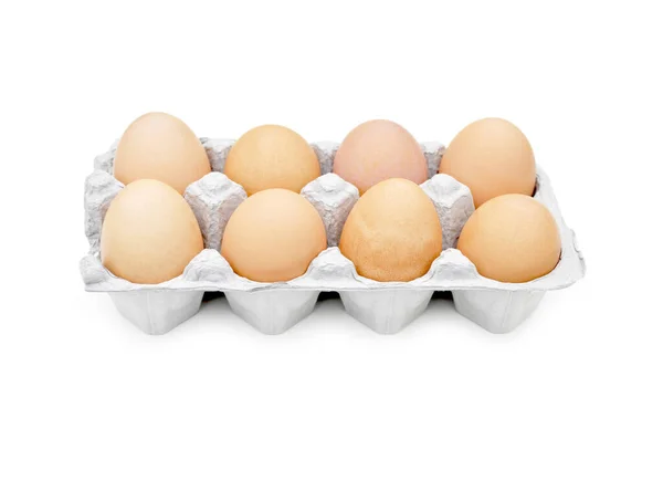 Farm Fresh Brown Eggs Egg Carton Copy Space — Stock Photo, Image