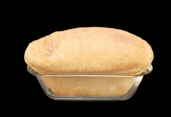 Loaf Fresh Baked White Bread Isolated Black Background — Stock Photo, Image