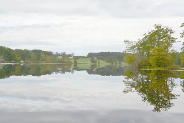 Großer Teich Einem Trüben Tag — Stockfoto