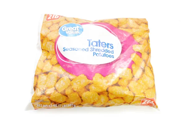 Great Value Walmart Brand Tater Seasoned Shredded Potatoes — Stock Photo, Image