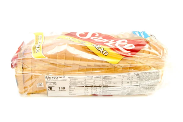 Sara Lee Brand Butter Bread Απομονωμένο Πάνω Από Ένα Λευκό — Φωτογραφία Αρχείου